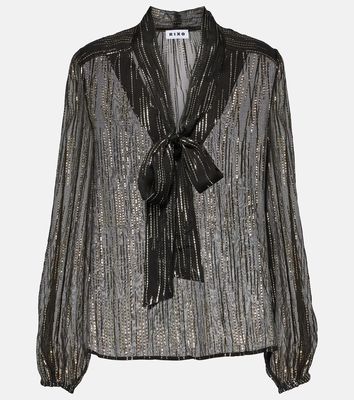 Rixo Moss metallic jacquard blouse