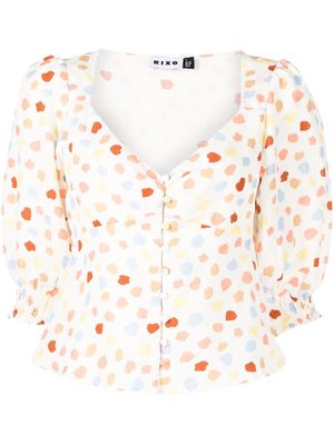 Rixo Palma spot-print blouse - White