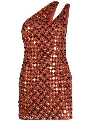 Rixo Perri crystal-embellished minidress - Brown