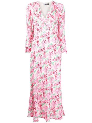 Rixo Selma floral-print V-neck dress - Pink