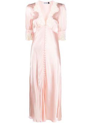 Rixo Simone lace-trim maxi dress - Pink