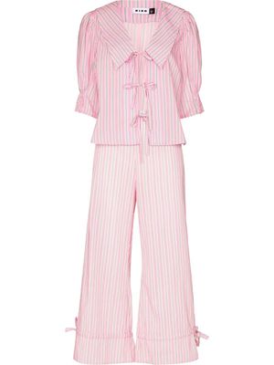 Rixo stripe-print pyjama set - Pink