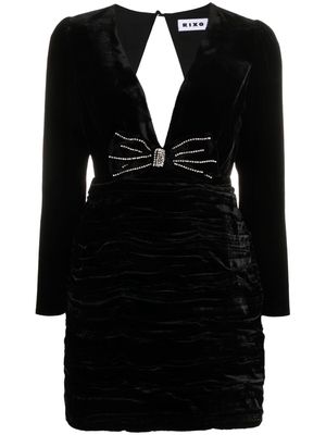 Rixo Vivi velvet open-back minidress - Black