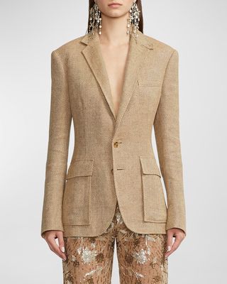 Rliegh Tweed Linen Blazer Jacket