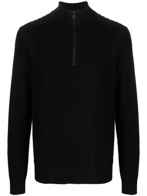 RLX Ralph Lauren half-zip front wool jumper - Black