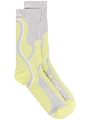 ROA intarsia-knit logo socks - Yellow