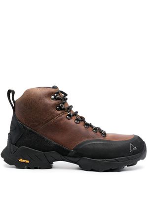 ROA leather lace-up boots - Brown