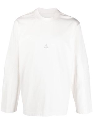 ROA logo-embroidered cotton sweatshirt - White