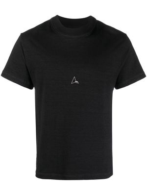 ROA logo-embroidered crew-neck T-shirt - Black