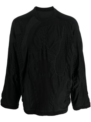 ROA oversized 3D-knit sweatshirt - Black