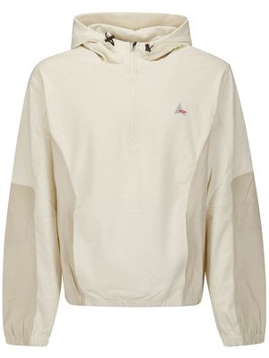 ROA panelled cotton hoodie - Neutrals