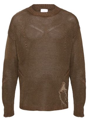 ROA threads-detailed hemp-blend jumper - Brown