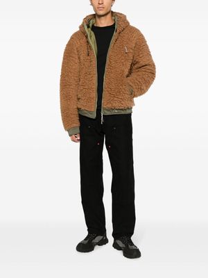 ROA zip-up hooded fleece jacket - Brown