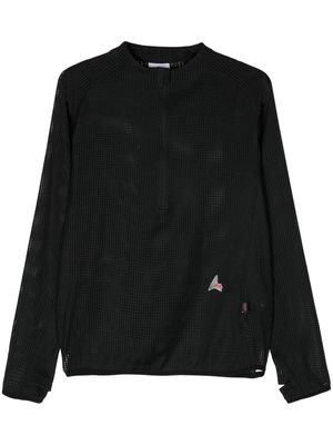 ROA zip-up mesh sweatshirt - Black