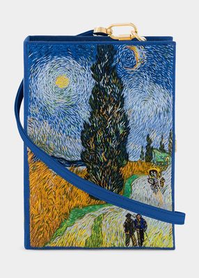 Road with Cypress and Star by Vicent Van Gough Book Clutch Bag