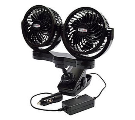 RoadPro 12 Volt Dual Fan with Mounting Clip