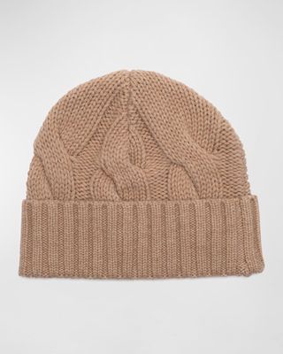 Roan Cable Knit Cashmere-Blend Beanie