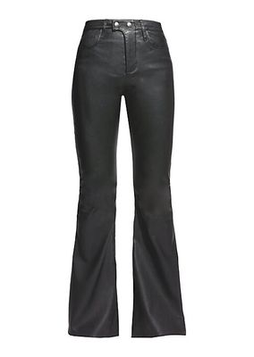 Robbie Stretch Leather Flare Pants