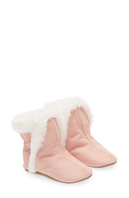 Robeez Classic Faux Fur Lined Crib Bootie in Pink