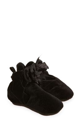 Robeez® Holiday Bow Velvet Bootie in Black Velvet