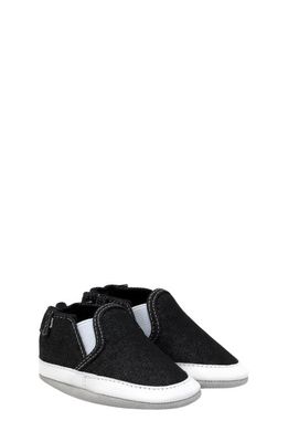 Robeez® Liam Denim Crib Shoe in Black