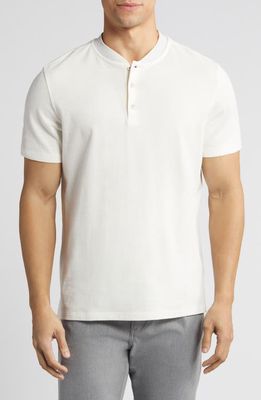 Robert Barakett Camus Short Sleeve Henley in Offwhite