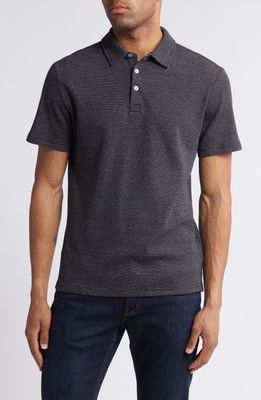 Robert Barakett Cloverdale Waffle Knit Polo in Black 