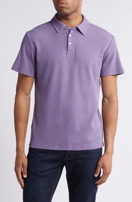 Robert Barakett Cloverdale Waffle Knit Polo in Purple 