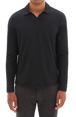 Robert Barakett Lambert Open Collar Knit Shirt in Black