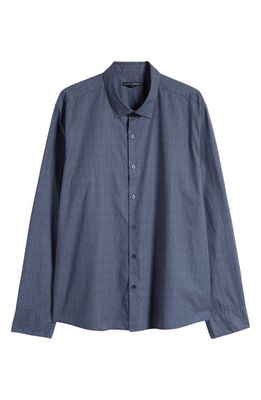 Robert Barakett Lanigan Geometric Print Cotton Button-Up Shirt in Blue