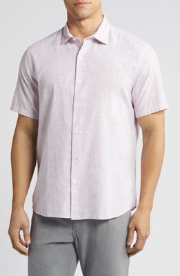 Robert Barakett Legato Short Sleeve Button-Up Shirt in Pink