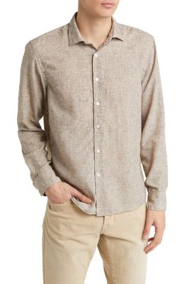 Robert Barakett Martense Cotton Button-Up Shirt in Tan
