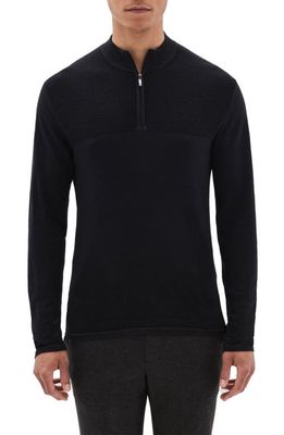 Robert Barakett Newbury Half Zip Wool Sweater in Black