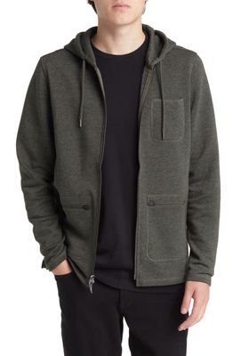 Robert Barakett Underhill Fleece Zip-Up Hoodie in Dark Green