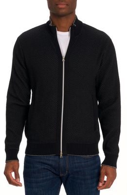 Robert Graham Buzz Cotton Zip Sweater in Black