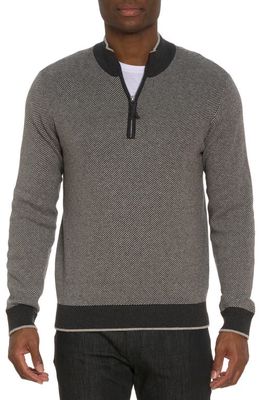 Robert Graham Calabria Cotton & Cashmere Half Zip Pullover in Grey