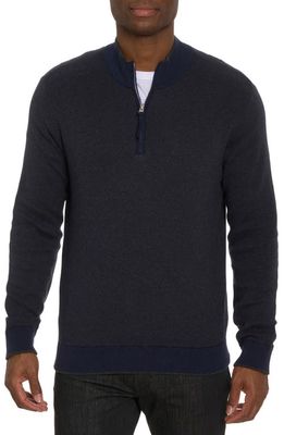 Robert Graham Calabria Cotton & Cashmere Half Zip Pullover in Navy