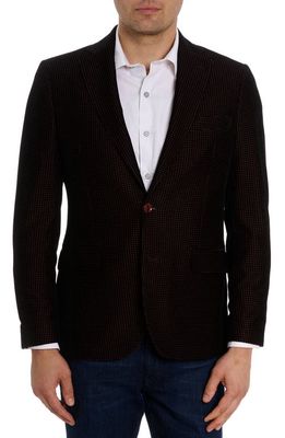 Robert Graham Chianti Houndstooth Jacquard Velvet Sport Coat in Burgundy