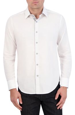 Robert Graham Classic Fit Solid Cotton Button-Up Shirt in White