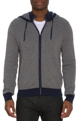 Robert Graham Dante Cotton & Cashmere Zip Hoodie in Navy