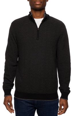Robert Graham Draco Quarter Zip Sweater in Black