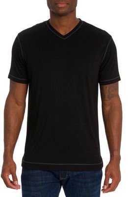 Robert Graham Eastwood V-Neck Cotton Blend T-Shirt in Black