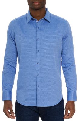 Robert Graham Metrol Stretch Button-Up Shirt in Blue