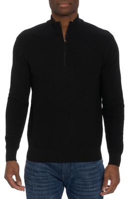 Robert Graham Reisman Quarter Zip Sweater in Black