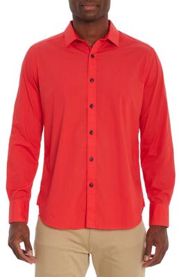 Robert Graham Seaworthy Stretch Solid Button-Up Shirt in Red