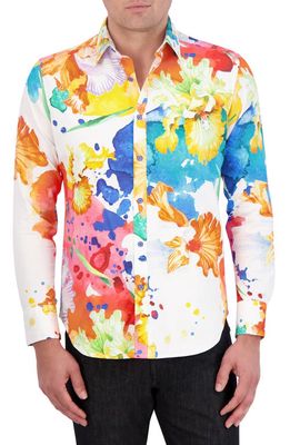 Robert Graham Sorrentine Classic Fit Floral Cotton Button-Up Shirt in Multi White