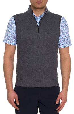 Robert Graham Treviso Knit Quarter Zip Vest in Charcoal