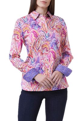 Robert Graham Women's Priscilla Paisley Stretch Cotton Shirt in Multi