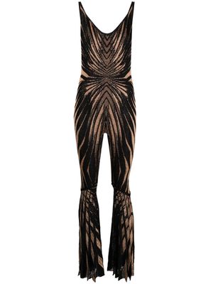 Roberto Cavalli abstract-pattern flared jumpsuit - Black