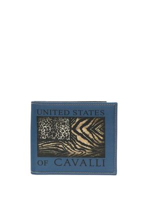 Roberto Cavalli animal-print bifold wallet - Blue